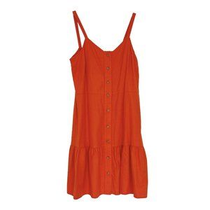 Ann Taylor LOFT Burnt Orange Sleeveless Sundress with Flounce - S